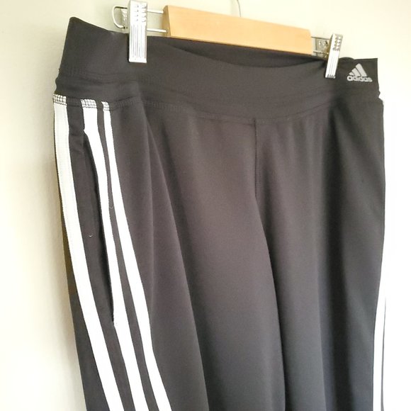 Adidas Clima365 3 stripe capri pants black white M - Picture 2 of 12